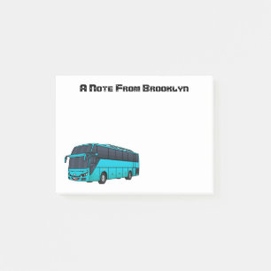 Modern passenger bus cartoon illustration post-it notes
