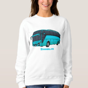 Modern passenger bus cartoon illustration  sweatshirt