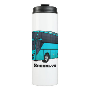 Modern passenger bus cartoon illustration  thermal tumbler