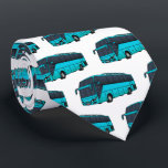 Modern passenger bus cartoon illustration tie<br><div class="desc">All aboard the passenger bus! Join in the trip in fun cartoon style.</div>