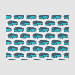 Modern passenger bus cartoon illustration tissue paper