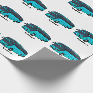 Modern passenger bus cartoon illustration wrapping paper
