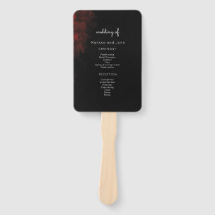 Modern Passionate Red 'n Black Wedding Design Hand Fan