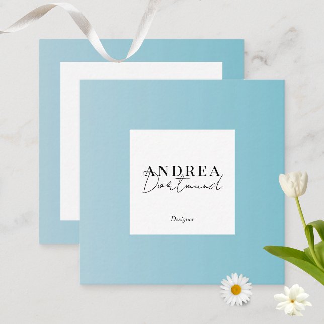 Modern pastel Abstract blue Pattern  Square Business Card (Creator Uploaded)