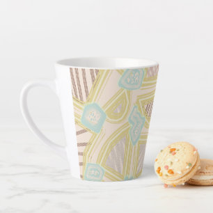 Modern Pastel Abstract Geometric Pattern Latte Mug