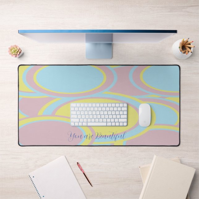 Modern Pastel Abstract Painting Desk Mat (Office 1)