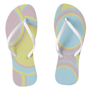 Modern Pastel Abstract Painting Flip Flops