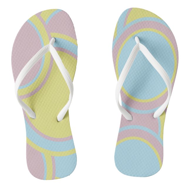 Modern Pastel Abstract Painting Flip Flops (Footbed)