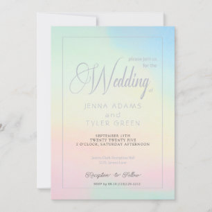 Modern Pastel and Silver Wedding Invitation