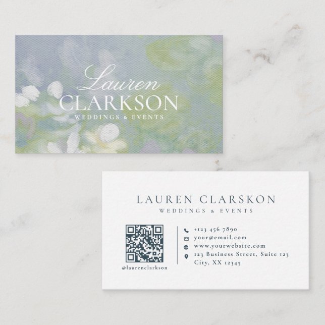 Modern Pastel Background Event Planner Business Card (Front/Back)