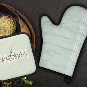 Modern Pastel Beauty Personalised You Name Oven Mitt & Pot Holder Set