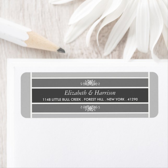 Modern Pastel Block - Siver Grey - Wedding Labels (Insitu)