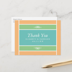 Modern Pastel Block - Tropical Colours - Thank You Postcard
