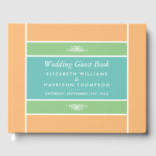 Modern Pastel Block - Tropical Colours - Wedding Guest Book