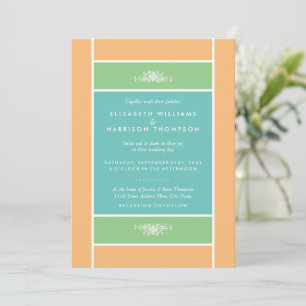 Modern Pastel Block - Tropical Colours - Wedding Invitation