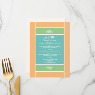 Modern Pastel Block - Tropical Colours - Wedding Menu