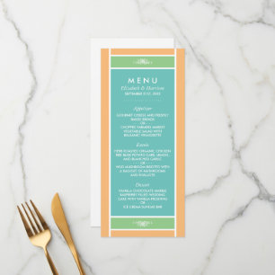 Modern Pastel Block - Tropical Colours - Wedding Menu
