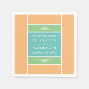Modern Pastel Block - Tropical Colours - Wedding Napkin
