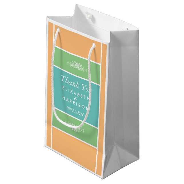 Modern Pastel Block - Tropical Colours - Wedding Small Gift Bag (Front Angled)