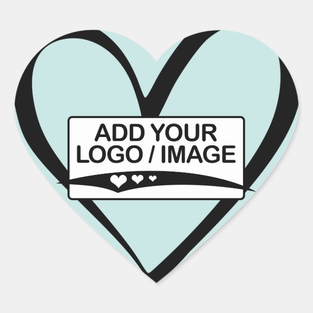 Modern Pastel Blue Calligraphy Heart Box Seal (Front)