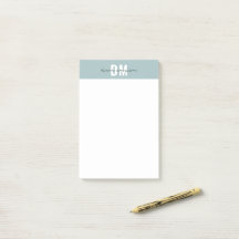 Modern Pastel Blue &  Initial Script Monogrammed