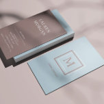 Modern Pastel Blue Monogram Personalised Business Card<br><div class="desc">Personalised business card featuring a beautiful pastel colour palette with a personalised monogram and design in a geometrical manner. This design comes on different background colour options which you can find in a ''Pastel Modern Monogram Business'' collection in our store.</div>