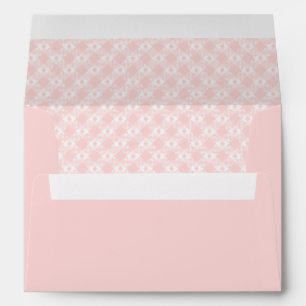 Modern Pastel Blush Pink Girly Gingham Plaid Envelope