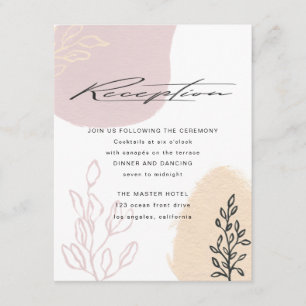 modern pastel botanical Reception Enclosure Card