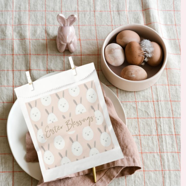 Modern Pastel Bunny Egg Pattern | Easter Blessings Favour Bags (Creator Uploaded)