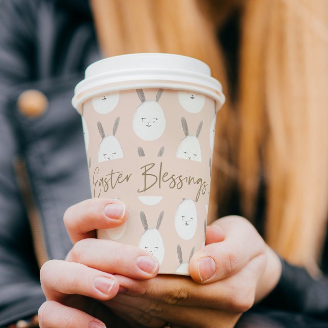 Modern Pastel Bunny Egg Pattern | Easter Blessings Paper Cups (Creator Uploaded)