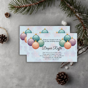 Modern Pastel Christmas Ornament Baby Shower Enclosure Card