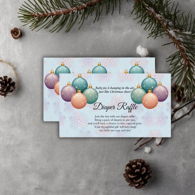 Modern Pastel Christmas Ornament Baby Shower Enclosure Card (Creator Uploaded)