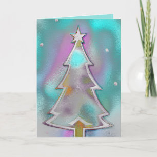 Modern Pastel Christmas Tree Holiday Card