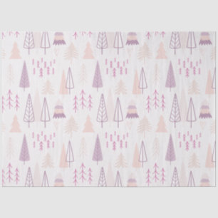 Modern Pastel Christmas Trees Pink Christmas Tissue Paper