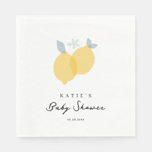 Modern Pastel Citrus Lemons Baby Shower  Napkin