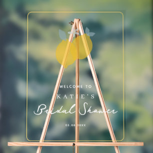 Modern Pastel Citrus Lemons Bridal Shower Sign
