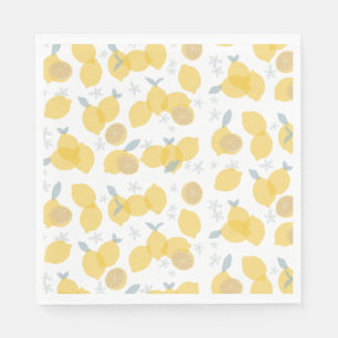 Modern Pastel Citrus Lemons Pattern Napkin