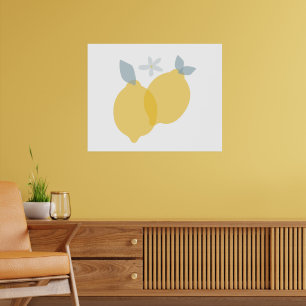 Modern Pastel Citrus Lemons Poster