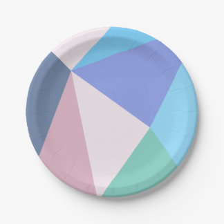 Modern pastel colour triangle Paper Plate