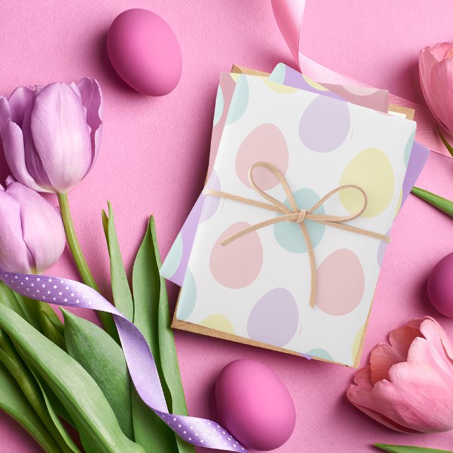 Modern Pastel Colourful Egg Pattern Easter Wrapping Paper Sheet (Creator Uploaded)