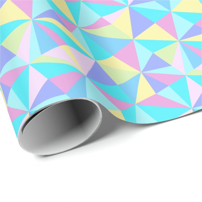 Modern Pastel Colourful Geometric Pattern Wrapping Paper (Roll Corner)