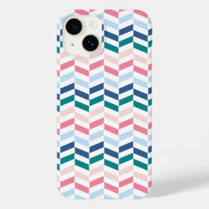 Modern Pastel Colours Geometric Chevron Monogram A Case-Mate iPhone 14 Case