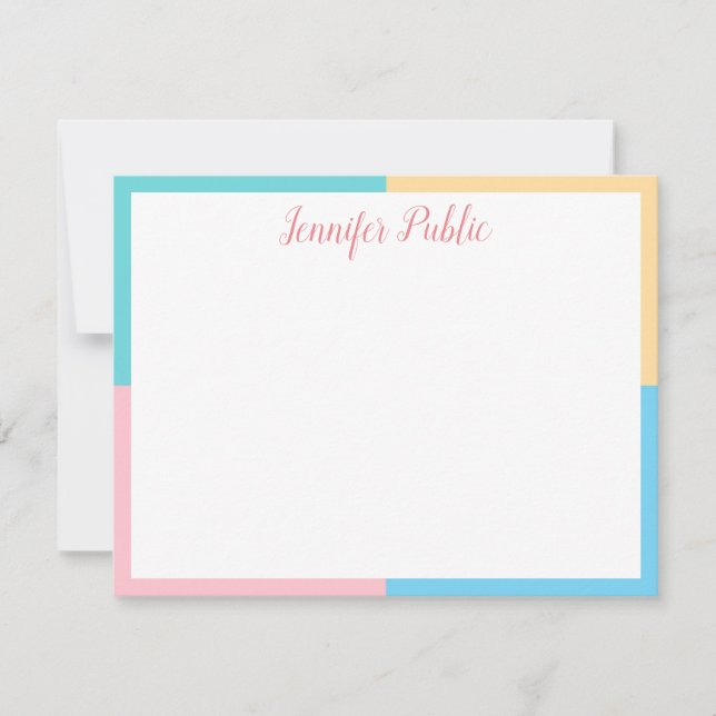 Modern Pastel Colours Handwritten Script Template (Front)