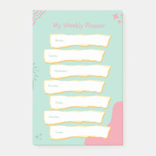 Modern Pastel Colours Weekly Planner Post-it Notes