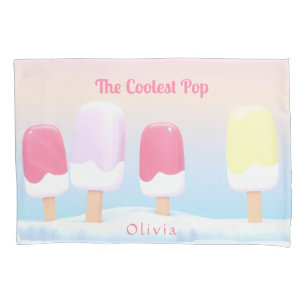 Modern Pastel Coolest Pop Popsicle Personalized Pillowcase