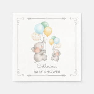 Modern Pastel Elephant Paper Napkin Baby Shower