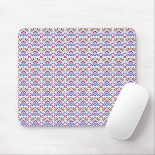 Modern Pastel Ethnic Geometric Diamond Pattern Mouse Mat