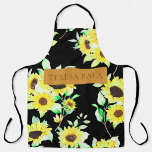Modern Pastel Floral Personalised Rustic Design Apron