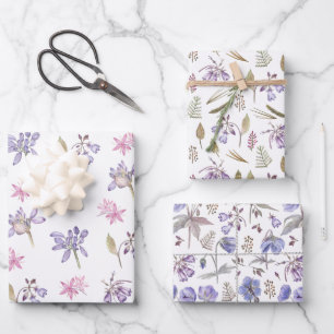 Modern Pastel Flowers Garden Baby Shower Party Wrapping Paper Sheet