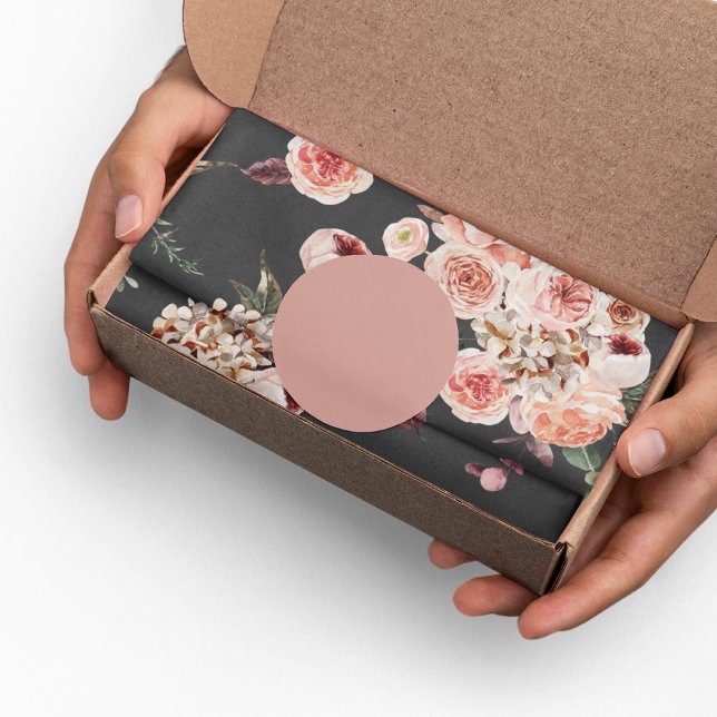Modern Pastel Flowers & Kraft Black Wrapping Paper (Creator Uploaded)